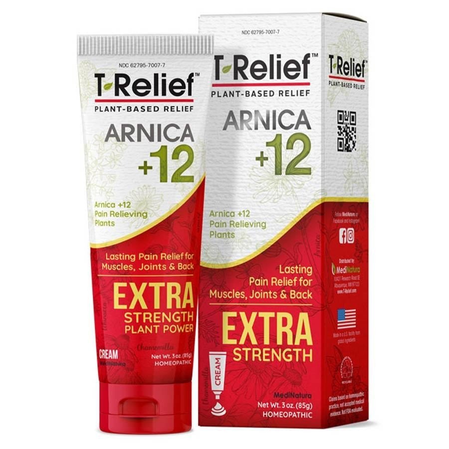 MediNatura T-Relief Extra Strength Pain Relief Cream Arnica +12 3 oz Cream