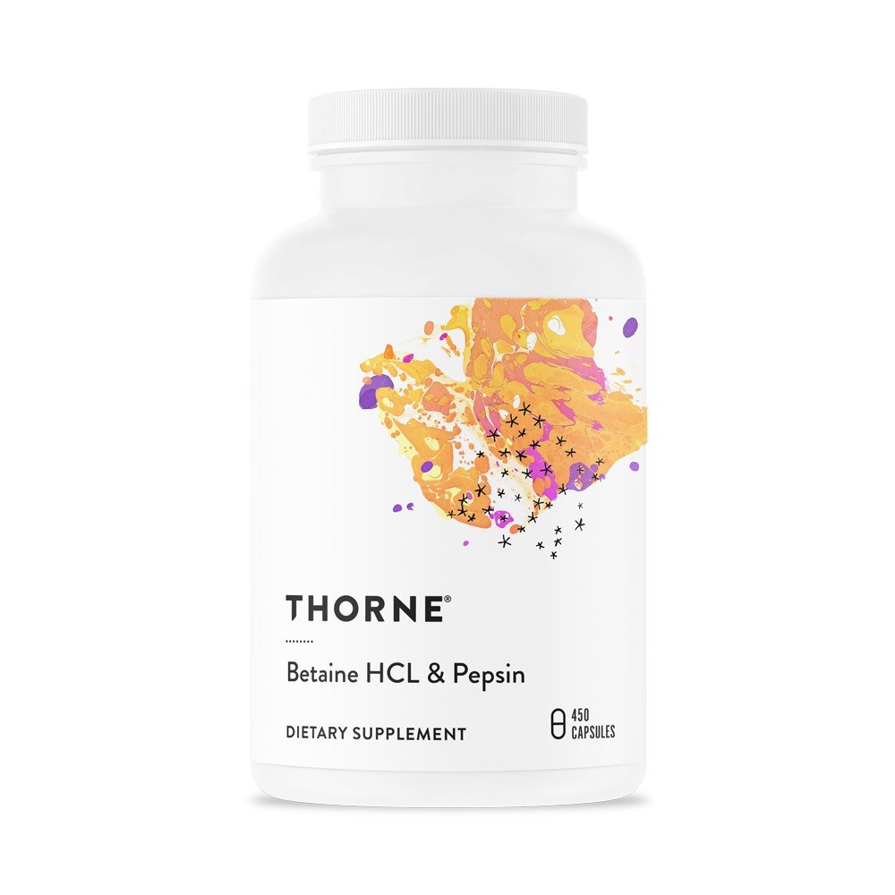 Betaine HCL & Pepsin | Thorne | Dietary Supplement | 450 Capsules | Vitaminlife