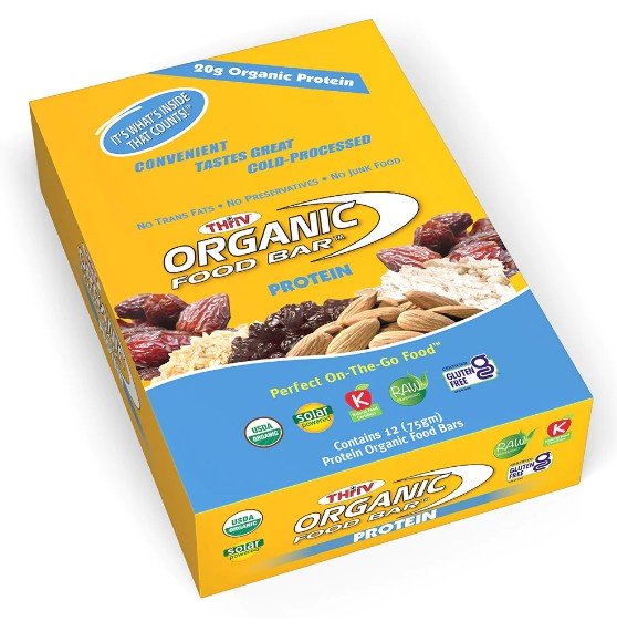 THriV Organic Food Bar Organic Food Bar Protein - Box 12 Bars Box