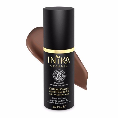 Inika Organic Certified Organic Liquid Foundation with Hyaluronic Acid Cocoa 30ml Liquid