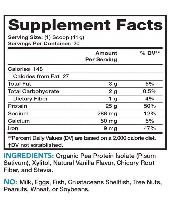 Olympian Labs Lean &amp; Pure Plant Protein Vanilla 821 gm Powder