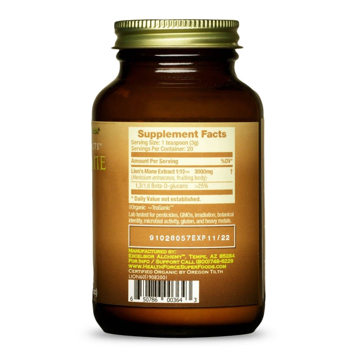 HealthForce Superfoods Integrity Extracts Lion&#39;s Mane 60 g Powder