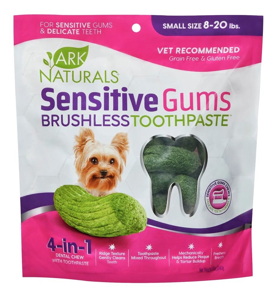 Ark Naturals Sensitive Chewable Brushless Toothpaste for Small Dogs 4.1 oz Bag