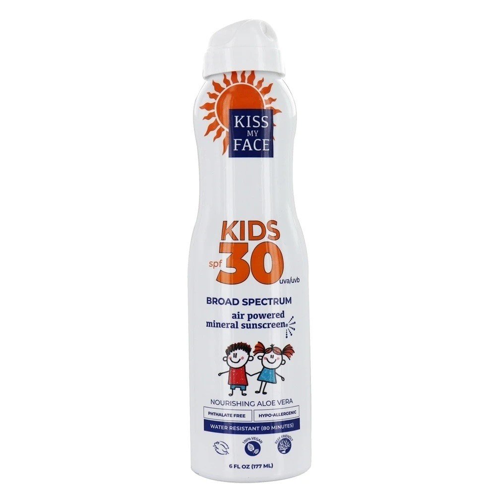 Kiss My Face Kids Air Powered Mineral Sunscreen Spray 30 SPF 6 oz Spray