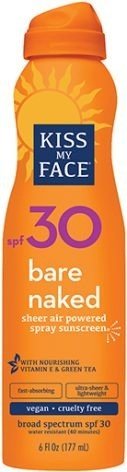 Kiss My Face Bare Naked Body Mist SPF30 6 oz Spray