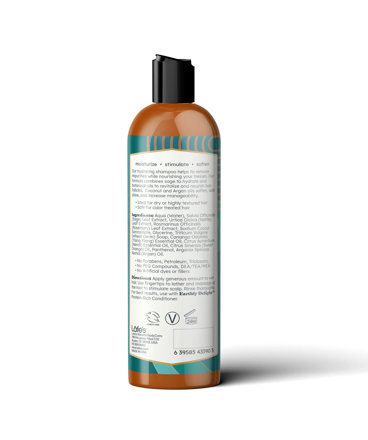 Lafe&#39;s Natural Bodycare Earthly Delight Herbal Shampoo Sage Sweet Orange 16 oz Liquid