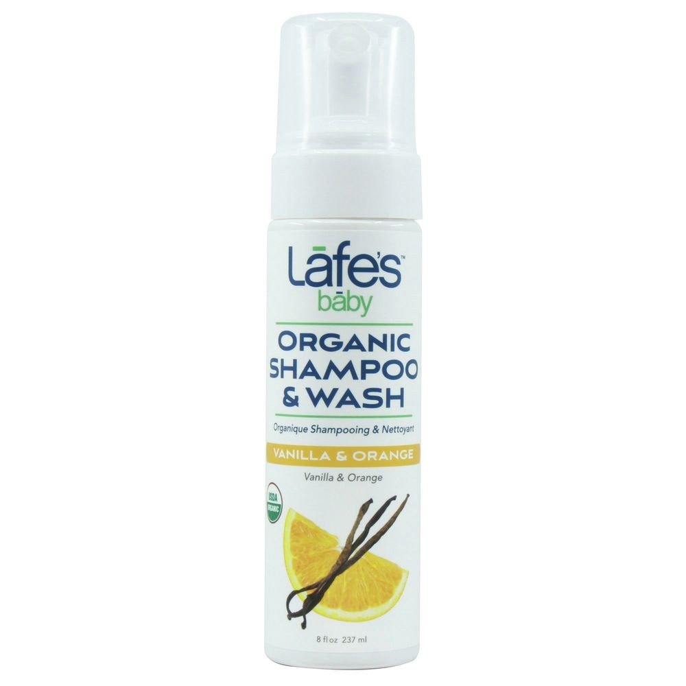 Lafe's Natural Bodycare Lafe's Organic Baby & Kids Shampoo & Wash Vanilla Orange 8 oz Liquid