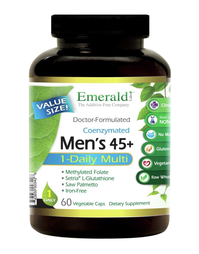 Emerald Labs 1-Daily Men&#39;s 45+ Multi Vit-A-Min 60 VegCap