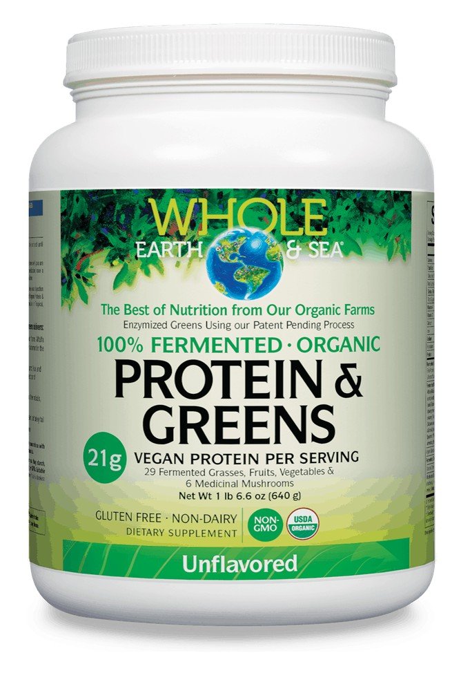 Natural Factors Whole Earth & Sea Organic Protein & Greens - Unflavored 1.41 lb Powder