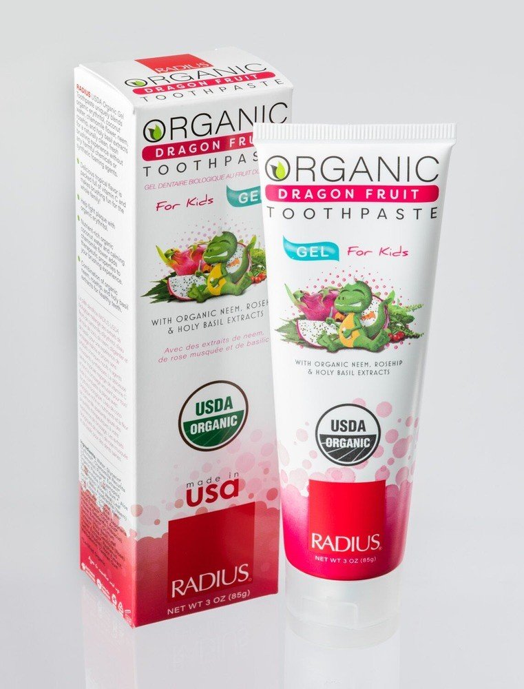 Radius Organic Dragon Fruit Toothpaste for Kids 3 oz Gel