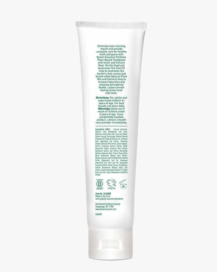 Desert Essence Prebiotic Plant Based Toothpaste-Mint 6.25 fl oz Paste