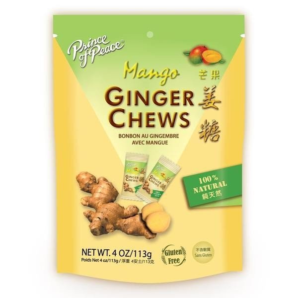 Prince Of Peace Ginger Chews Mango 4 oz Bag