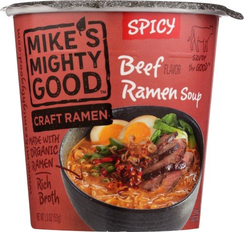 Mikes Mighty Good Craft Ramen Beef Spicy Organic 1.8 oz Container