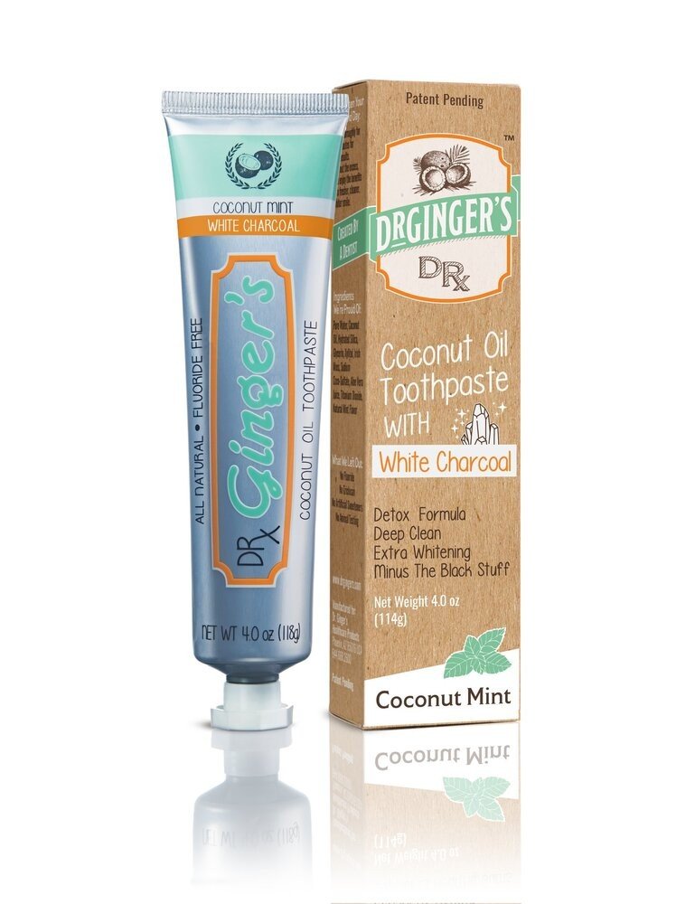 Dr Ginger&#39;s White Charcoal Toothpaste Fluoride-Free 4 oz Paste