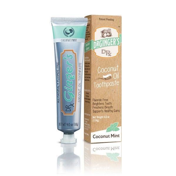 Dr Ginger&#39;s Coconut Oil Toothpaste Fluoride-Free 4 oz Paste