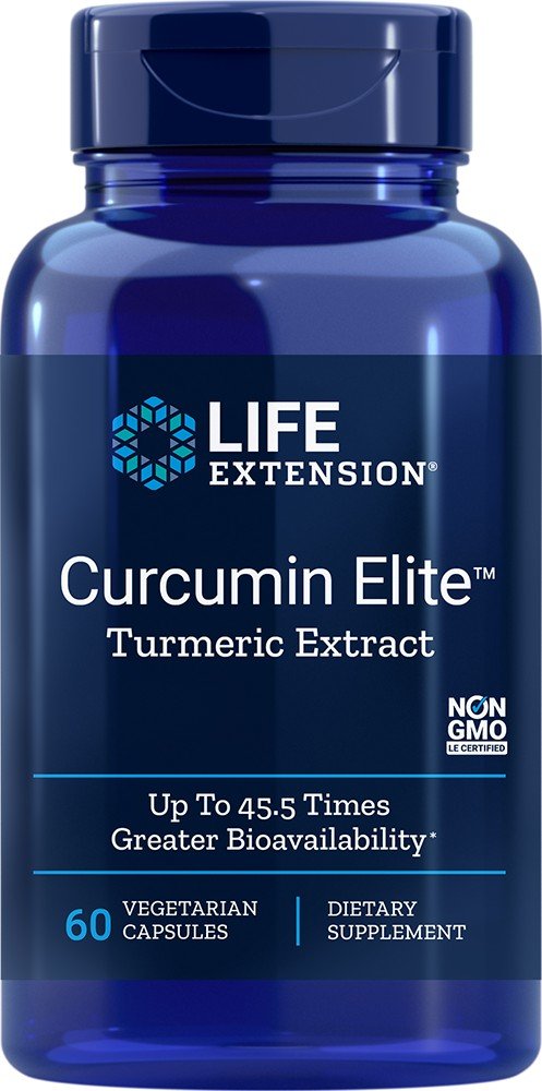 Curcumin Elite | Life Extension | Turmeric Extract | Non GMO | Vegetarian | Dietary Supplement | 60 VegCaps | Capsules | VitaminLife