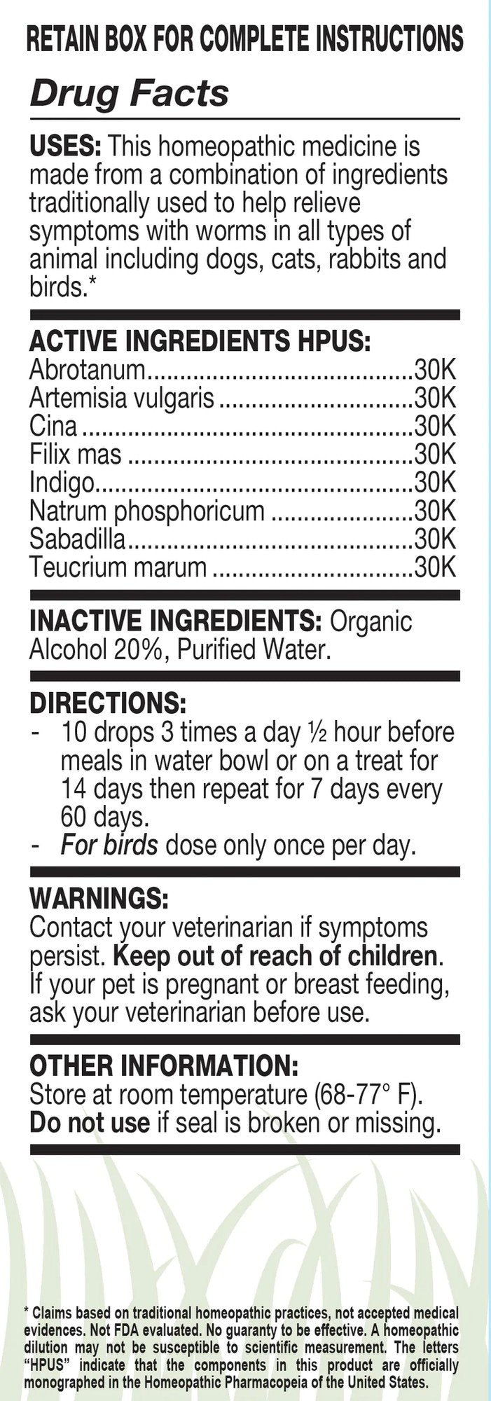 Ollois Homeopathics OLLOPETS Worms 1 oz Liquid