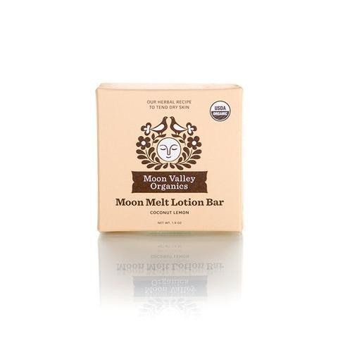 Moon Valley Organics Herbal Lotion Bar Coconut Lemon 1.09 oz Bar