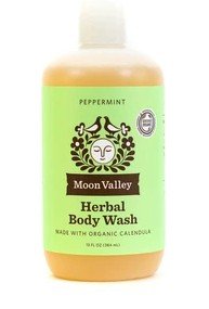 Moon Valley Organics Herbal Body Wash Peppermint 13 oz Liquid