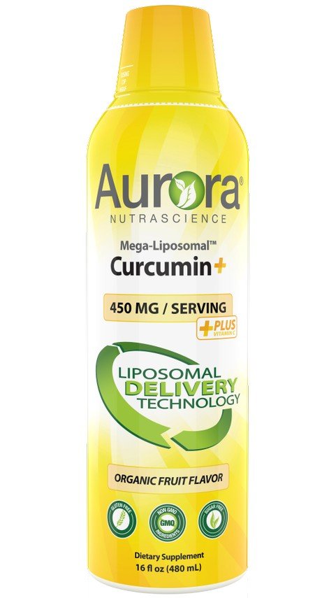 Vida Lifescience Aurora Nutrascience, Mega-Liposoma Curcumin+ 600 mg with Vitamin C 16 oz Liquid