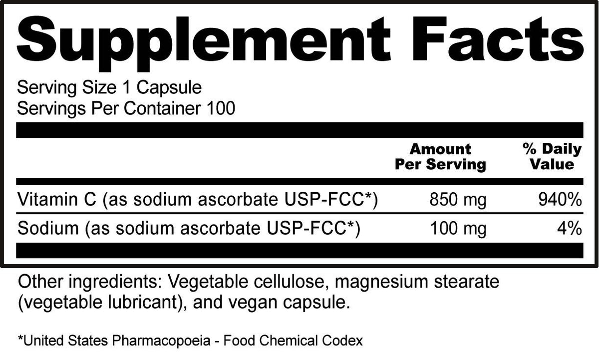 Nutribiotic Sodium Ascorbate 100 Capsule