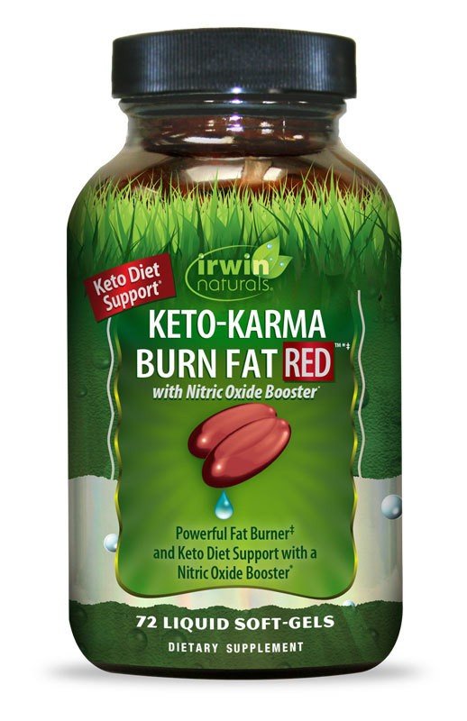 Irwin Naturals Keto Karma Burn Fat Red with Nitric Oxide Booster 72 Liquid Softgel