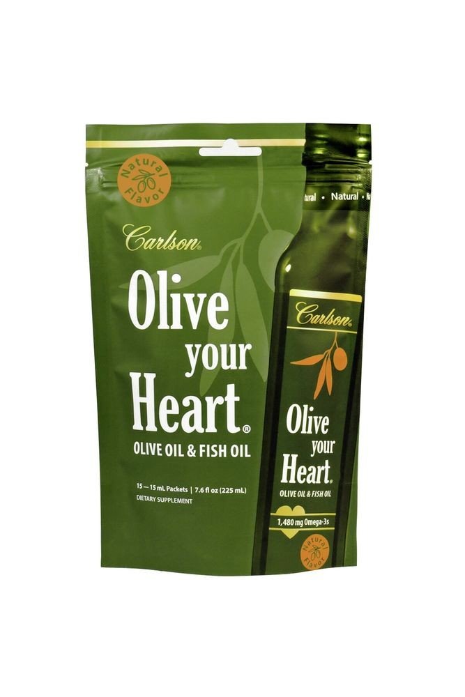 Carlson Laboratories Olive Your Heart Natural 15 Packets Box