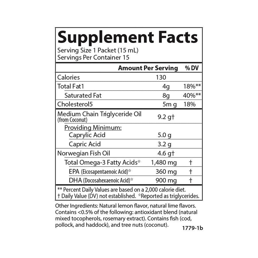 Carlson Laboratories MCT &amp; Omega-3 15 Packets Box