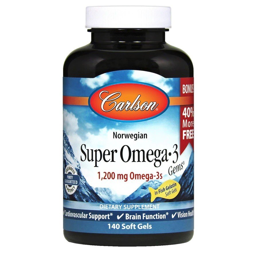 Carlson Laboratories Super Omega-3 Gems, Pescetarian 140 Softgel