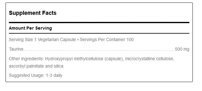 Douglas Laboratories Taurine 500 mg 100 VegCap