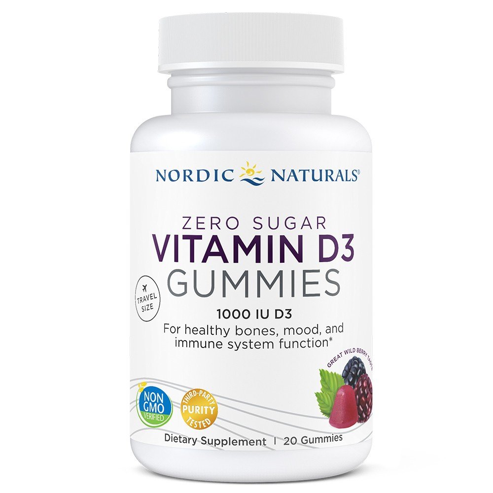 Nordic Naturals Zero Sugar Vitamin D3 Gummies Wild Berry 20 Gummy