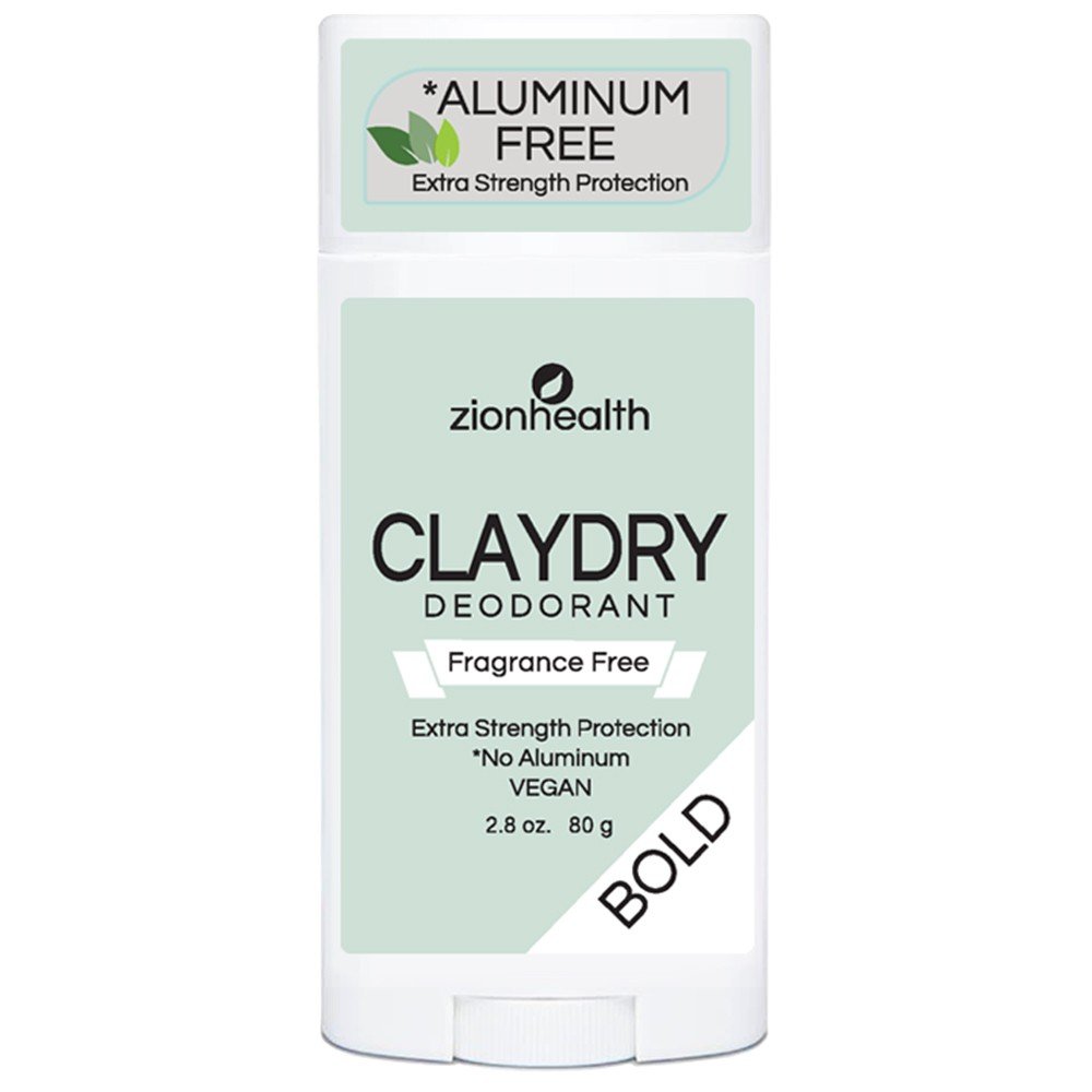 Zion Health ClayDry Bold Fragrance Free Deodorant 2.8 oz Stick