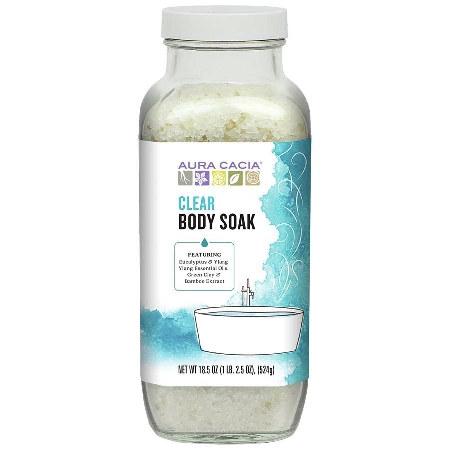 Aura Cacia Body Soak Clear 18.5 oz Glass Jar