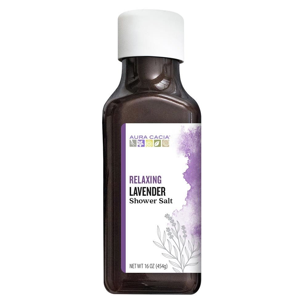 Aura Cacia Clearing Relaxing Lavender Shower Salt 16 oz Bottle