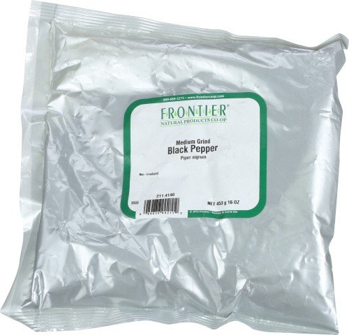 Frontier Natural Products Black Pepper Medium Grind 1 lb Bag