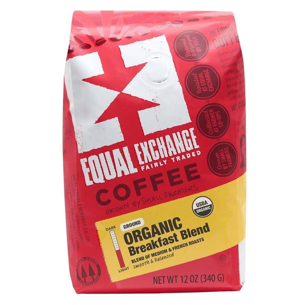 Equal Exchange Ground Organic Coffee Breakfast Blend 12 oz Bag