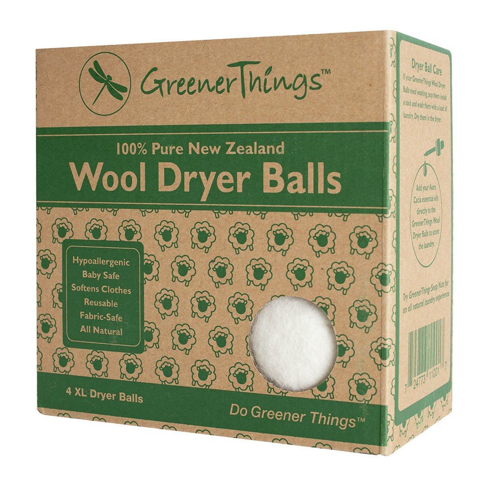 Greener Things Wool Dryer Balls 4 Count Box