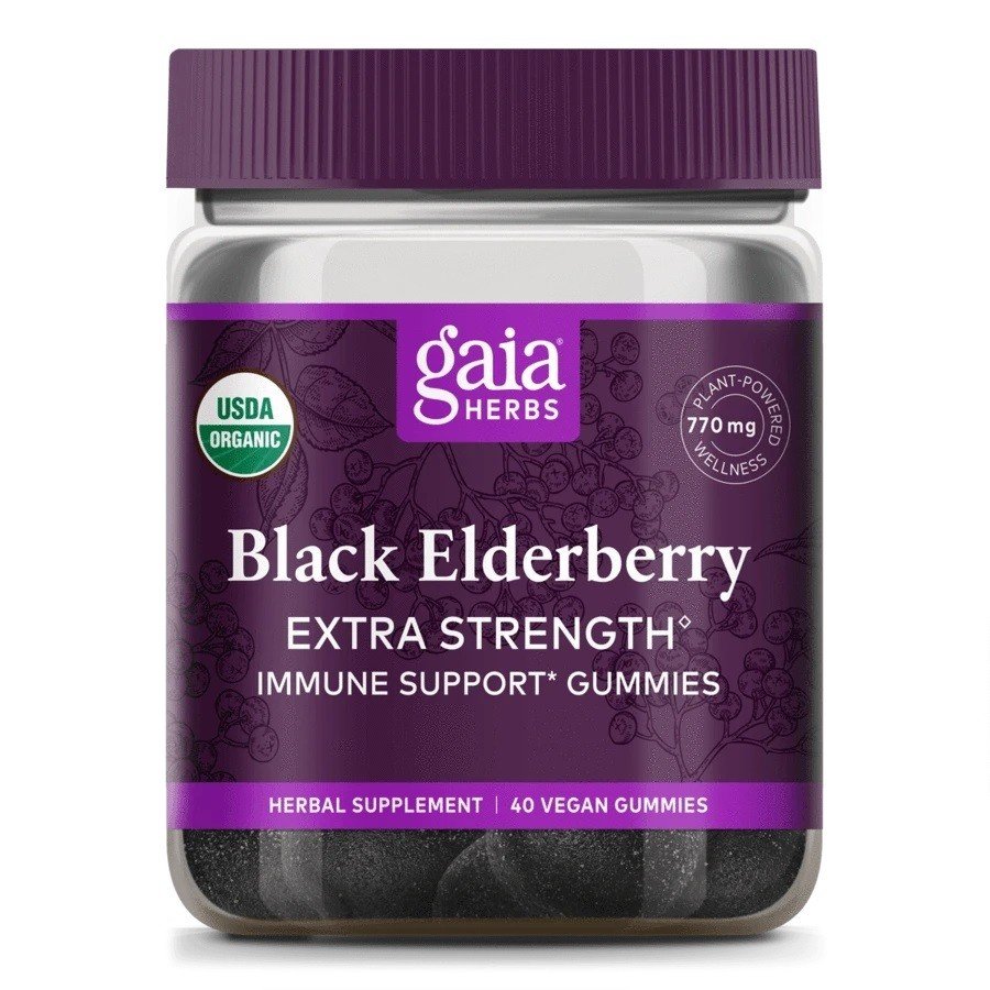 Gaia Herbs Black Elderberry Extra Strength Gummies 40 Gummy