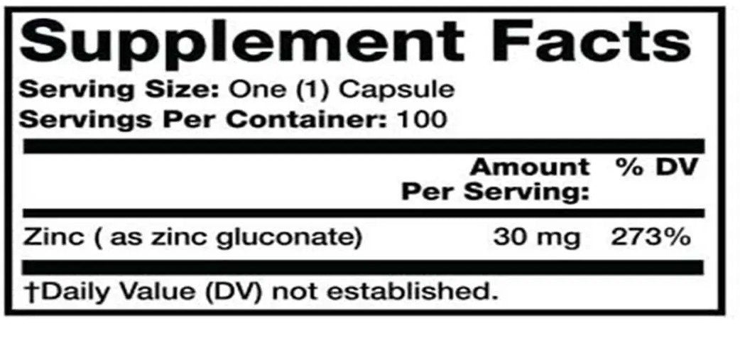 Olympian Labs Zinc 30 mg 100 Capsule