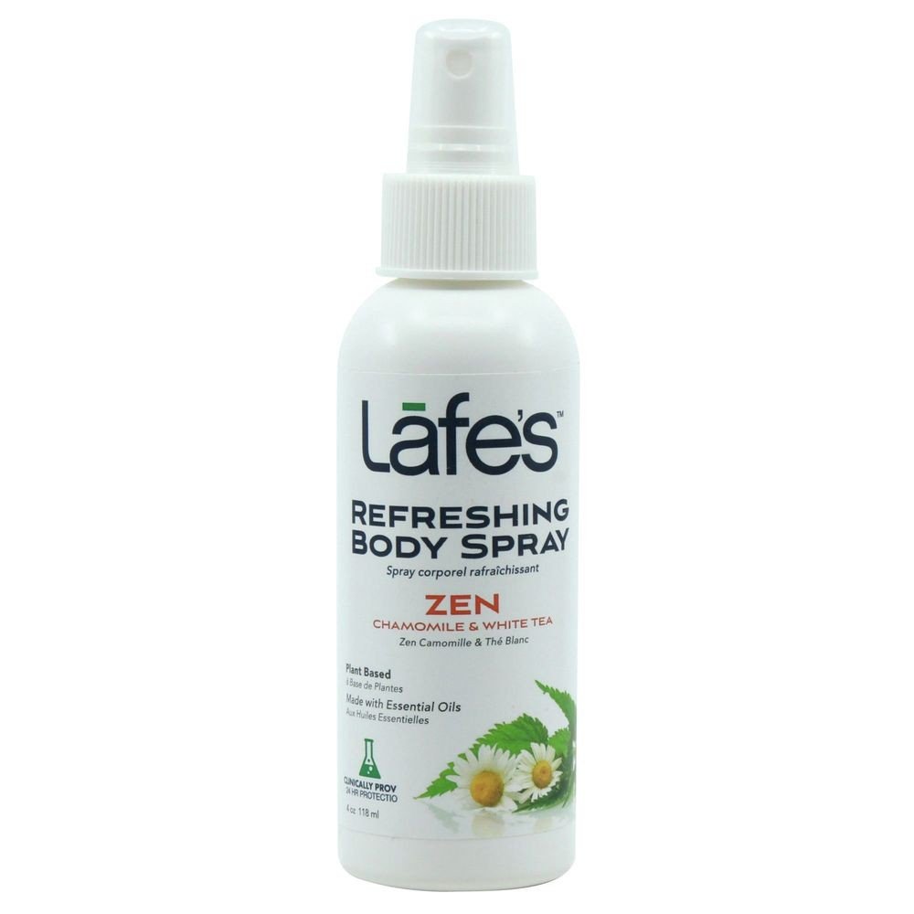 Lafe&#39;s Natural Bodycare Refreshing Body Spray Zen Chamomile &amp; White Tea 4 oz Liquid
