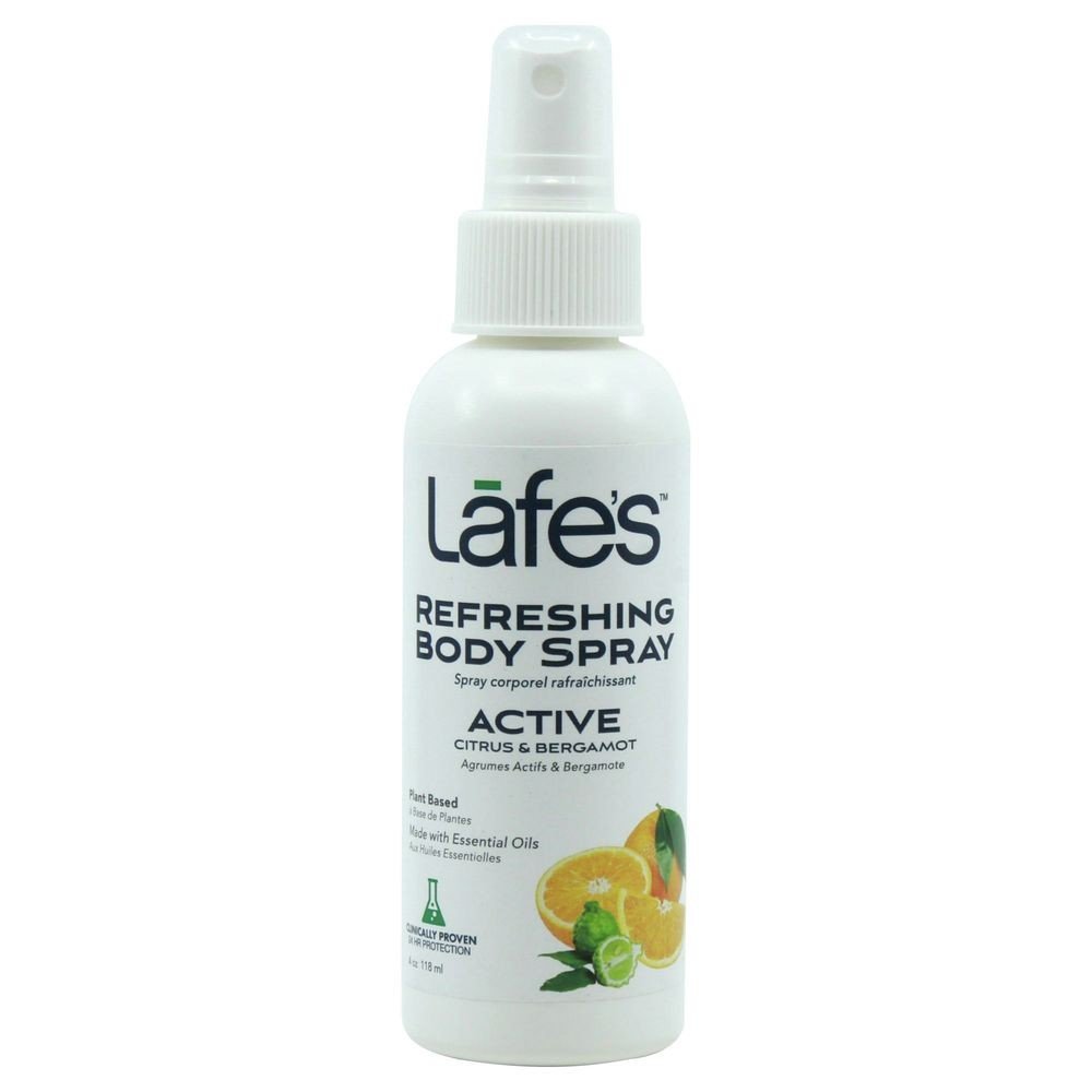 Lafe's Natural Bodycare Refreshing Body Spray Active Citrus & Bergamot 4 oz Liquid