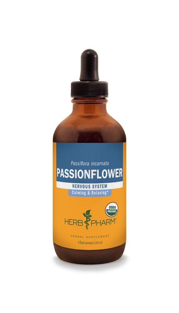 Passion Flower Extract | Herb Pharm | Nervous System | Calming | USDA Organic | Herbal Supplement | 4 fluid ounces | 120 milliliters | VitaminLife