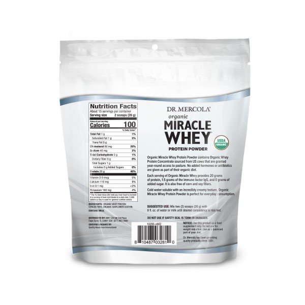 Dr. Mercola Organic Miracle Whey Original 13.5 oa (382.5 g) Powder