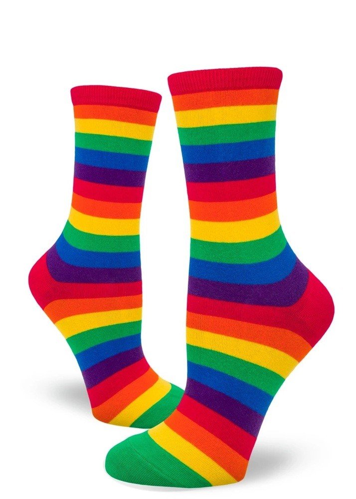 ModSocks Classic Rainbow Striped Women&#39;s Crew Socks 1 Pair Pack