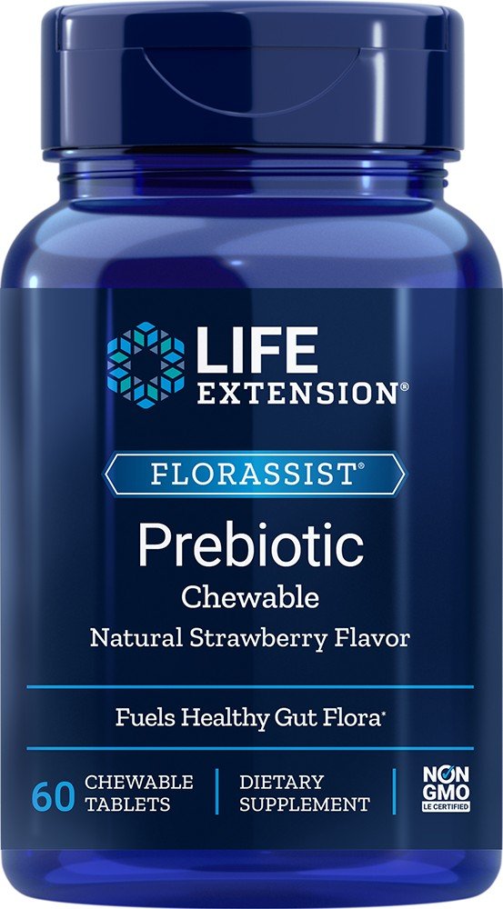Life Extension FLORASSIST Prebiotic Chewable -Strawberry 60 Chewable