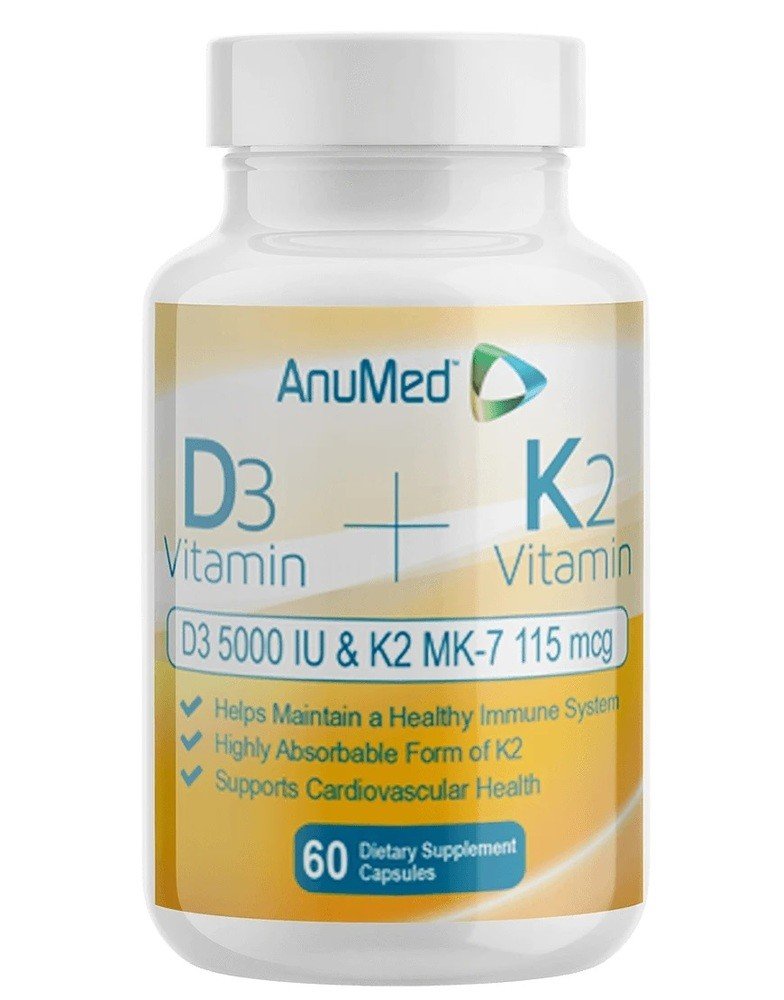 AnuMed Intl Vitamin D3 + K2 60 Capsule