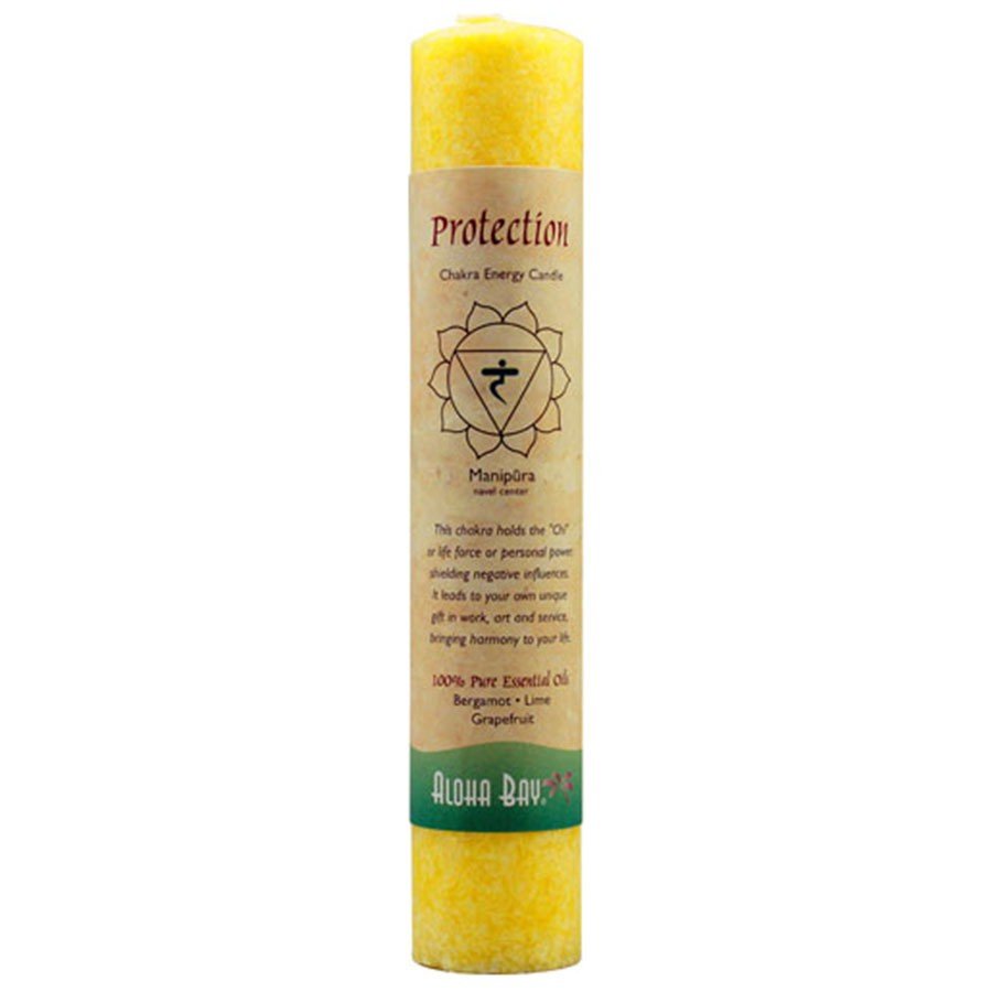 Aloha Bay Chakra Pillar Candle Protection Yellow 1 Candle