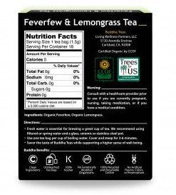 Buddha Teas Feverfew &amp; Lemongrass 18 Tea Bags Box