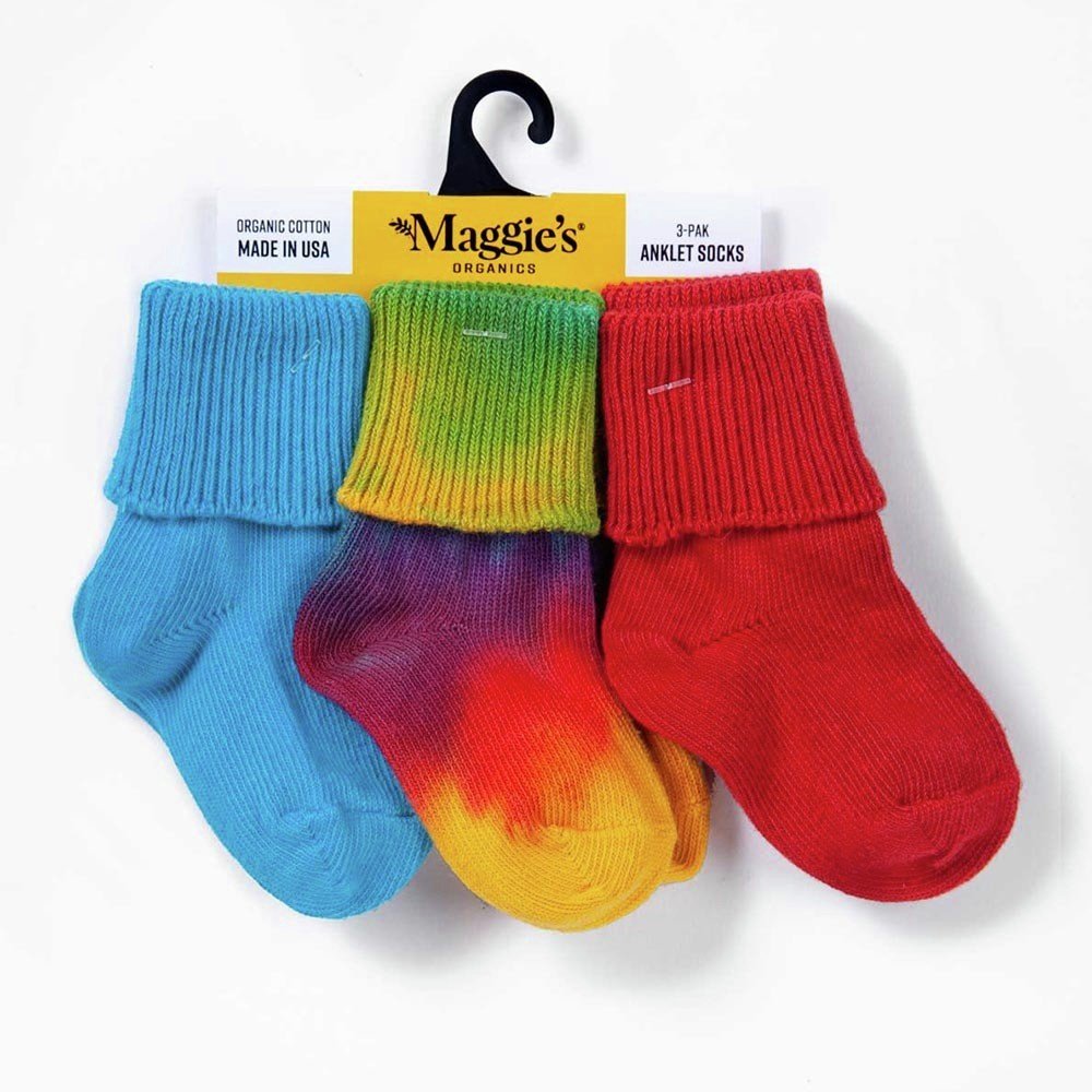 Maggie&#39;s Organics Tie-Dye Infant Socks 3 Pack