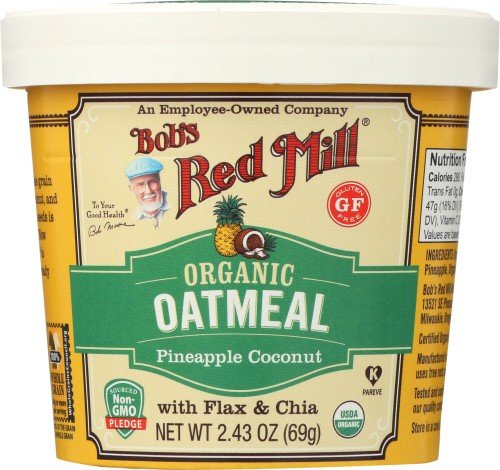Bobs Red Mill Organic Oatmeal Pineapple Coconut 2.47 oz Container